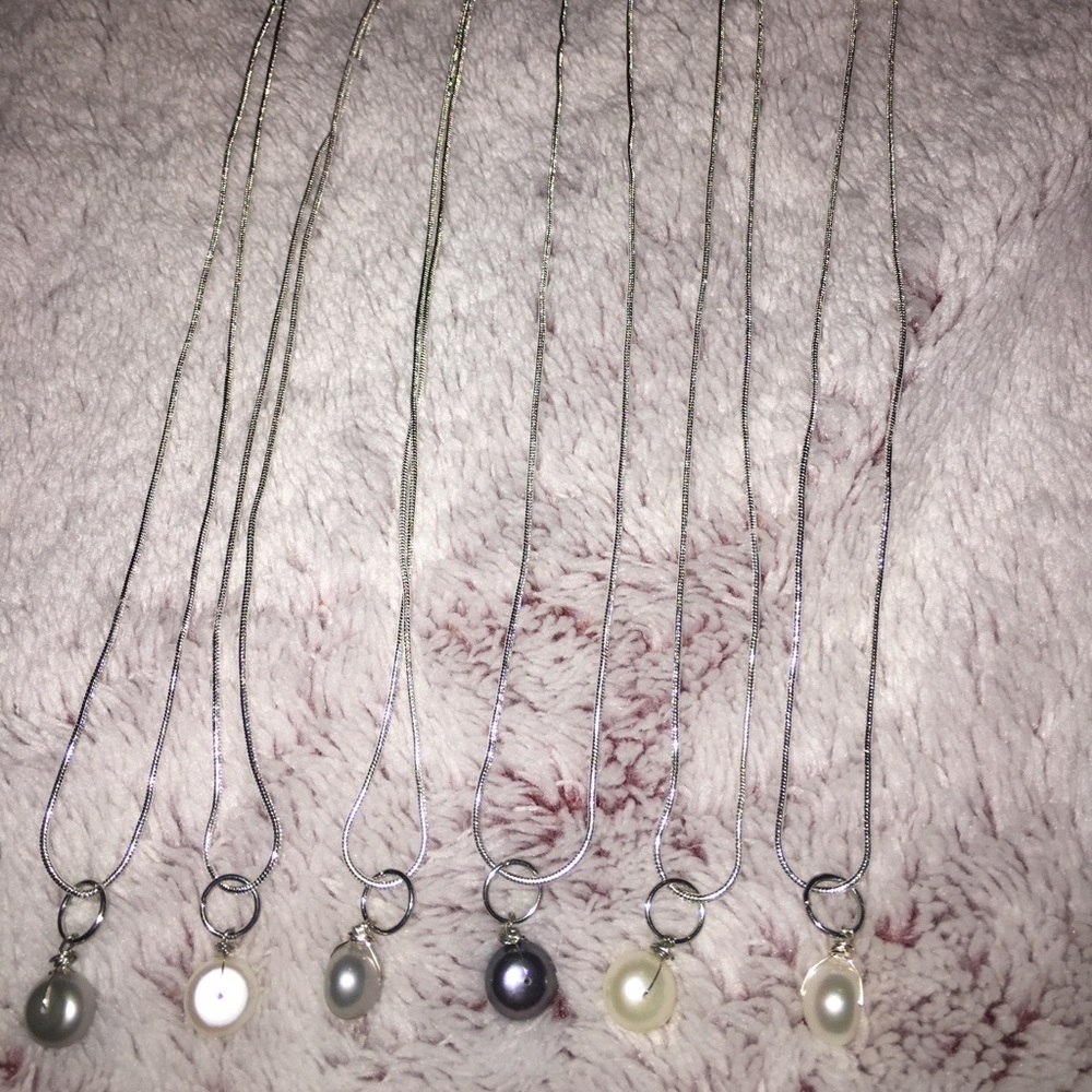 Sterling silver freshwater pearl necklace